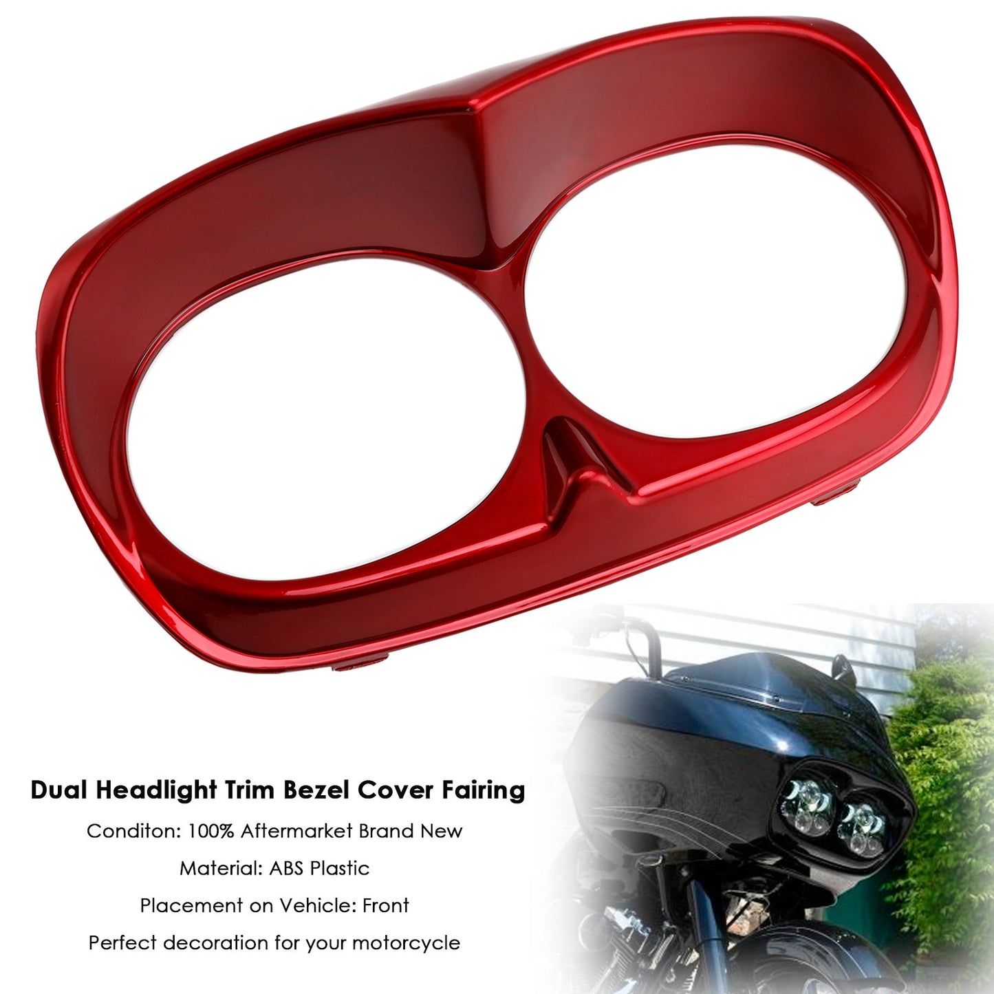 Copertura della cornice del faro anteriore doppio per Road Glide 1998-2013
