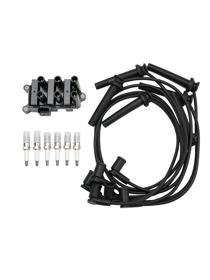 Bobina di accensione Mercury Monterey V6 4.2L 2004-2007 + 6 candele + 6 cavi FD498 5F2Z-12029-AD 1F2118100 (copia)