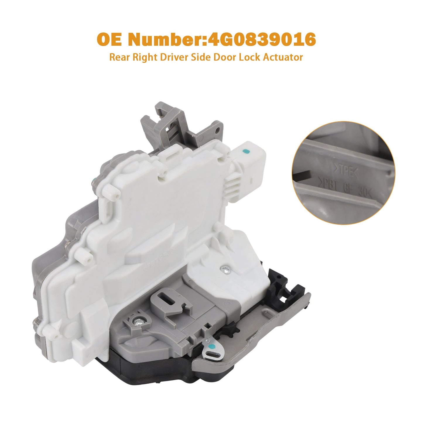 Attuatore serratura portiera posteriore destra lato guida 4G0839016 per Audi A3 A6 A7 Q3 Q7
