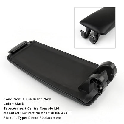 Coperchio della console centrale del bracciolo in pelle nera Audi A4 B6 B7 2001-2008 8E0864245E