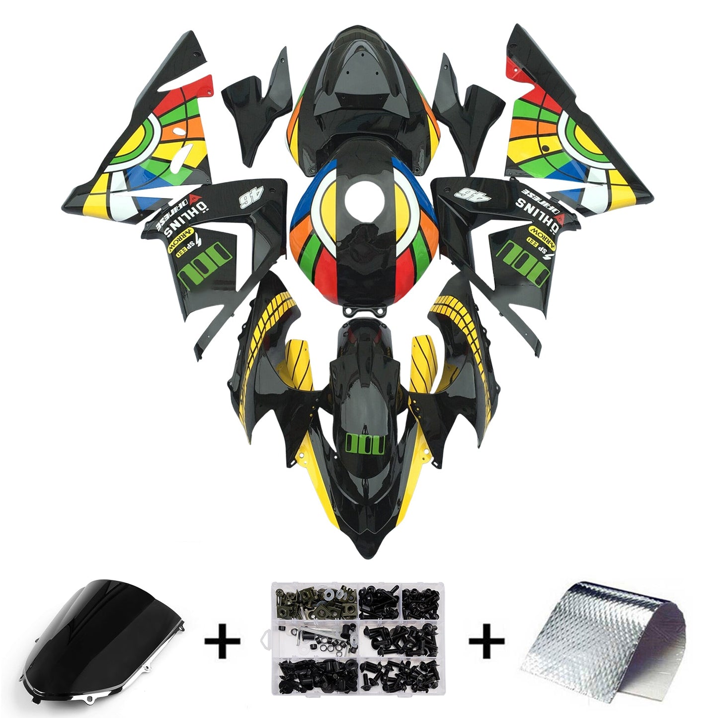 Kit carenatura iniezione in plastica ABS adatto per Kawasaki ZX10R 2004-2005