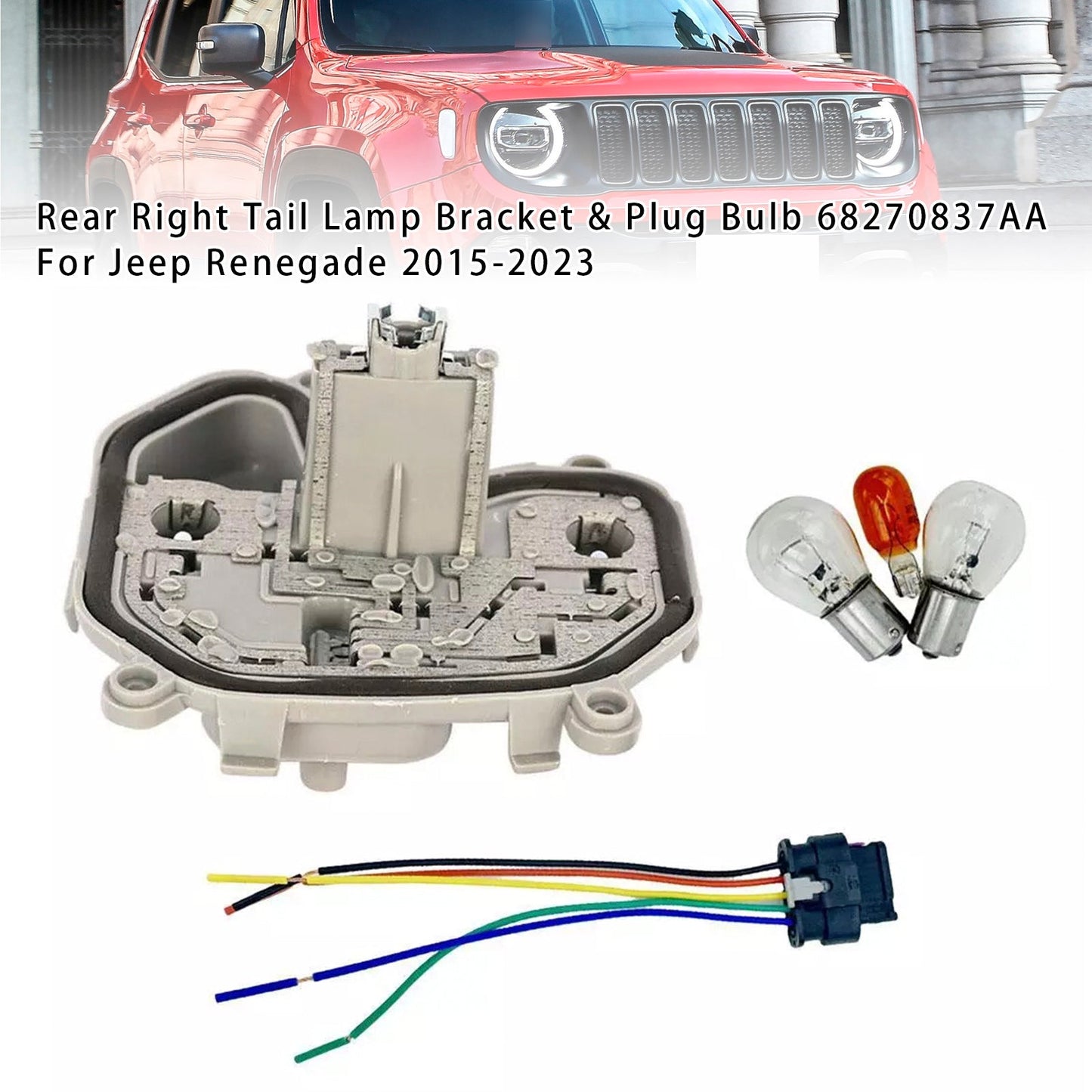 Supporto e lampadina per fanale posteriore destro Jeep Renegade 2015-2023 68270837AA