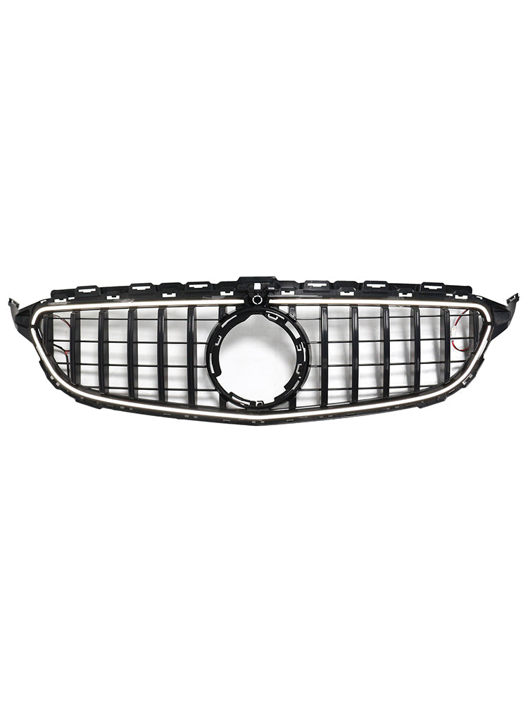 Per Mercedes W205 C250 C300 2015-2021 W/LED Griglia paraurti anteriore nera