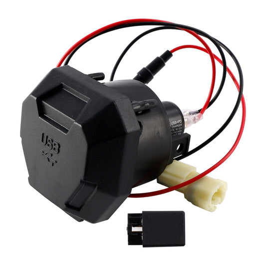 Caricabatterie rapido Kawasaki Versys 650 2022-2024 con presa destra USB + Type-C
