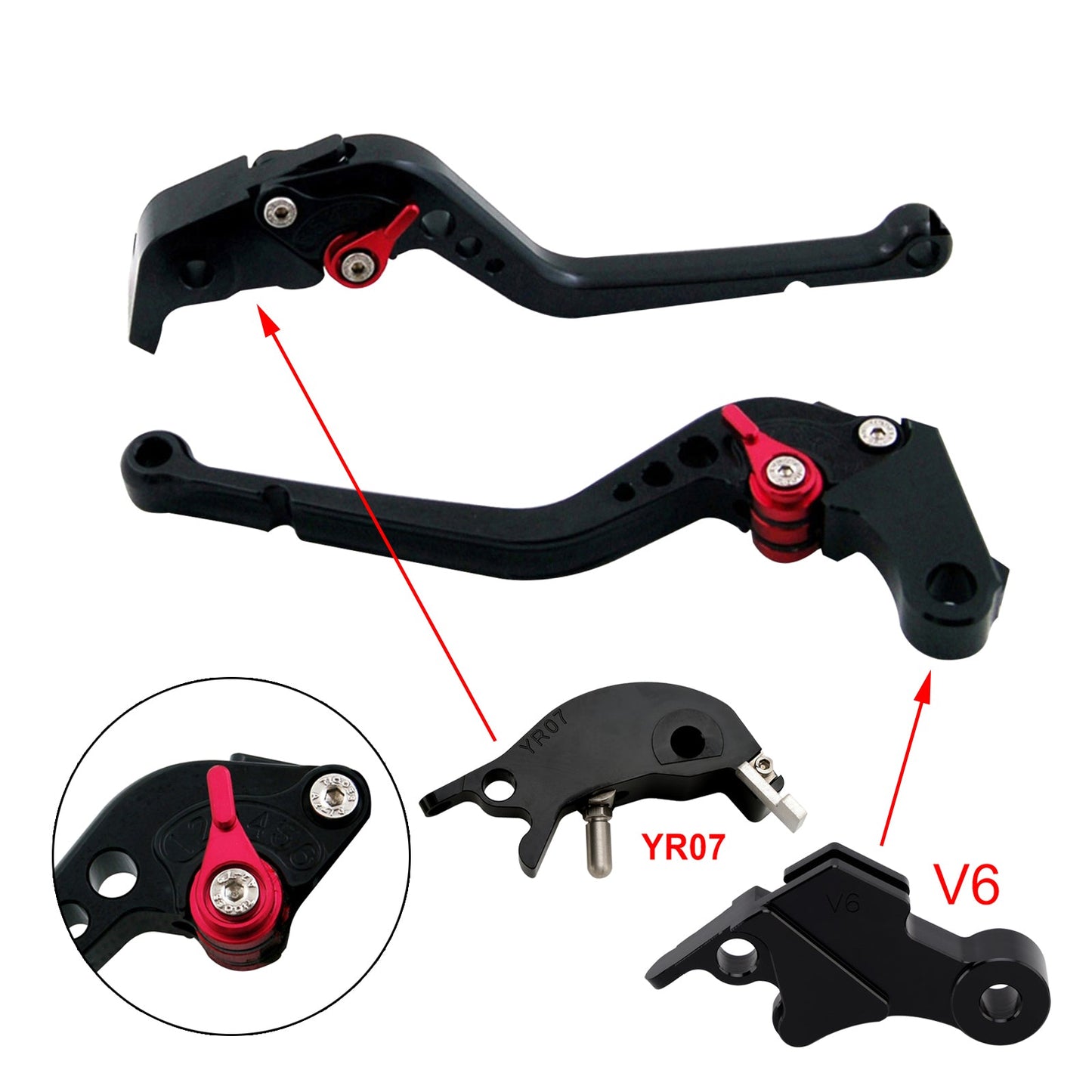 Leva frizione freno lunga adatta per YAMAHA XSR900 XSR900GP MT-09 MT-09SP 2024-2025