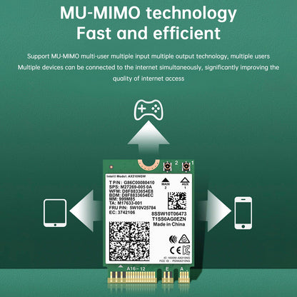 Modulo AX210 Bluetooth 5374Mbps Scheda di rete Gigabit ad alta velocità Supporta WIFI6