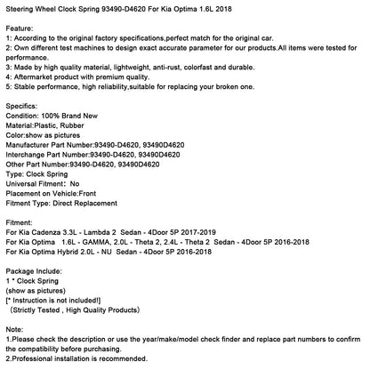 Molla dell'orologio del volante 93490-D4620 per Kia Optima 1.6L 2018