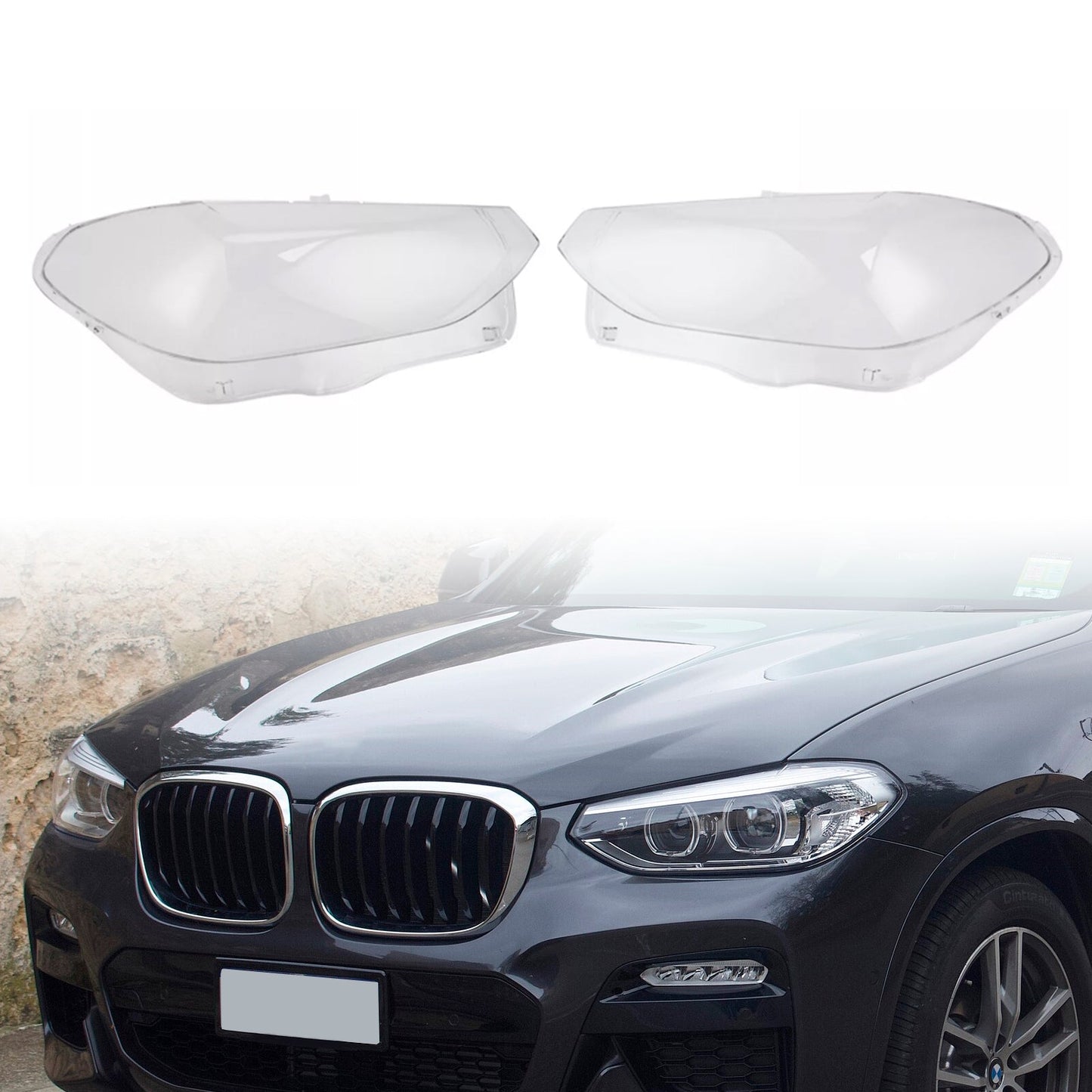 Copertura trasparente in vetro per fari anteriori BMW X3 X4 G01 G02 G08 2018-2021