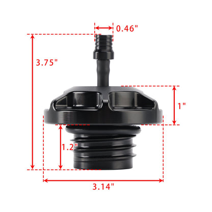 Tappo serbatoio benzina in alluminio con tubo di sfiato per Softail Low Rider S ST Touring