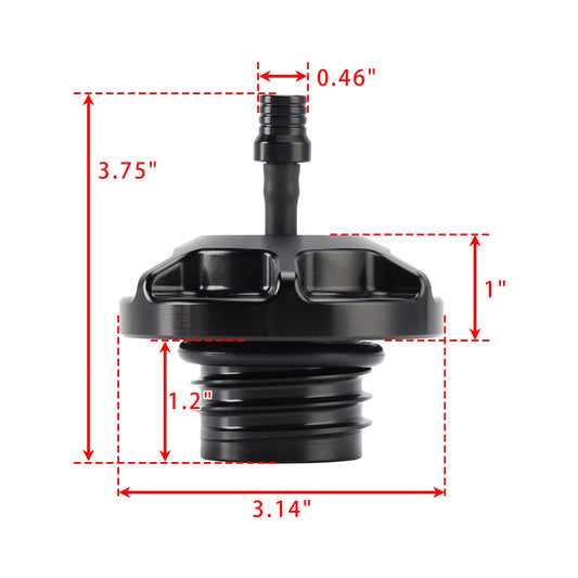 Tappo serbatoio benzina in alluminio con tubo di sfiato per Softail Low Rider S ST Touring