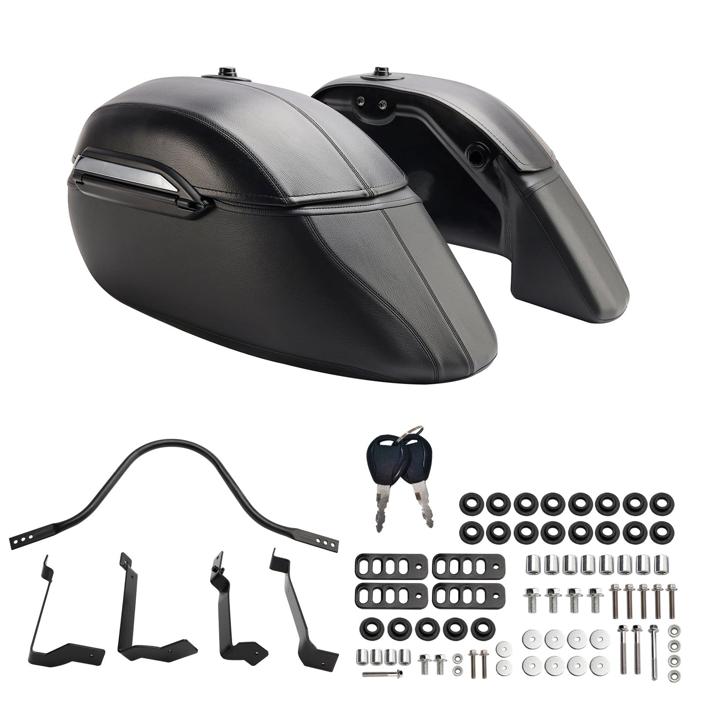Borsa laterale in poliuretano per Kawasaki Vulcan S 650 Vn/En650 2015-2023, nera