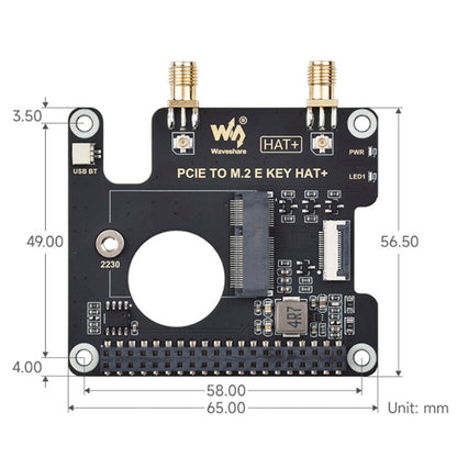 Scheda di espansione PCIe per Raspberry Pi 5 a M.2 E Key per scheda di rete wireless NGFF
