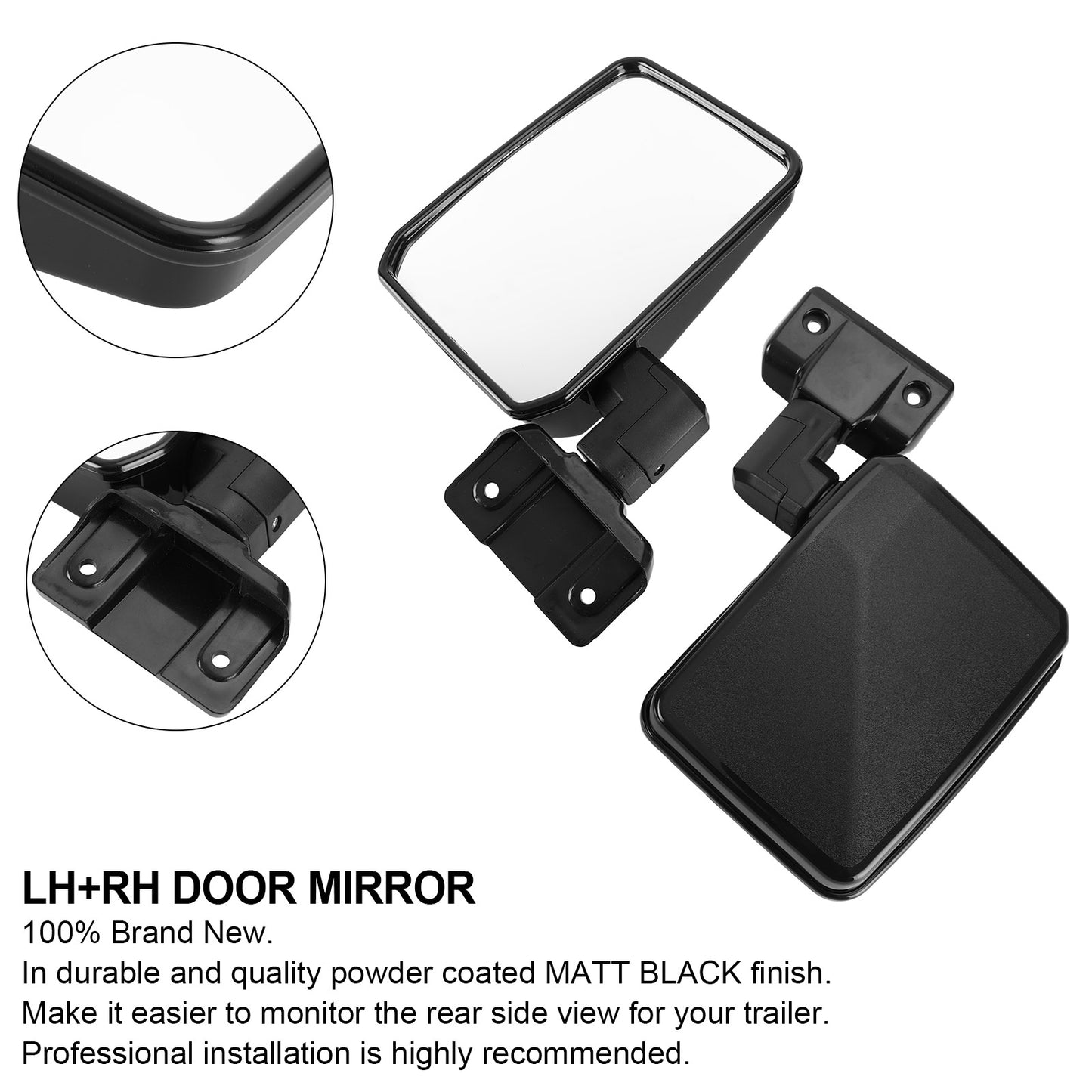 Pair LH+RH Door Mirror per Toyota LandCruiser 70 75 78 Series Ute 1985-2007