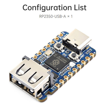 Scheda di sviluppo USB Raspberry Pi RP2350A con microcontrollore a doppia architettura