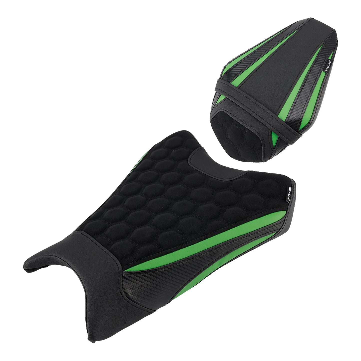 Kit sella conducente e passeggero ZX-6R per Kawasaki 2019-2025, cuscino posteriore verde
