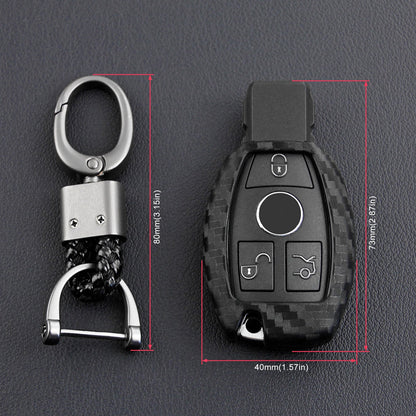 Custodia in silicone e pelle per chiave auto con fibbia per Mercedes-Benz