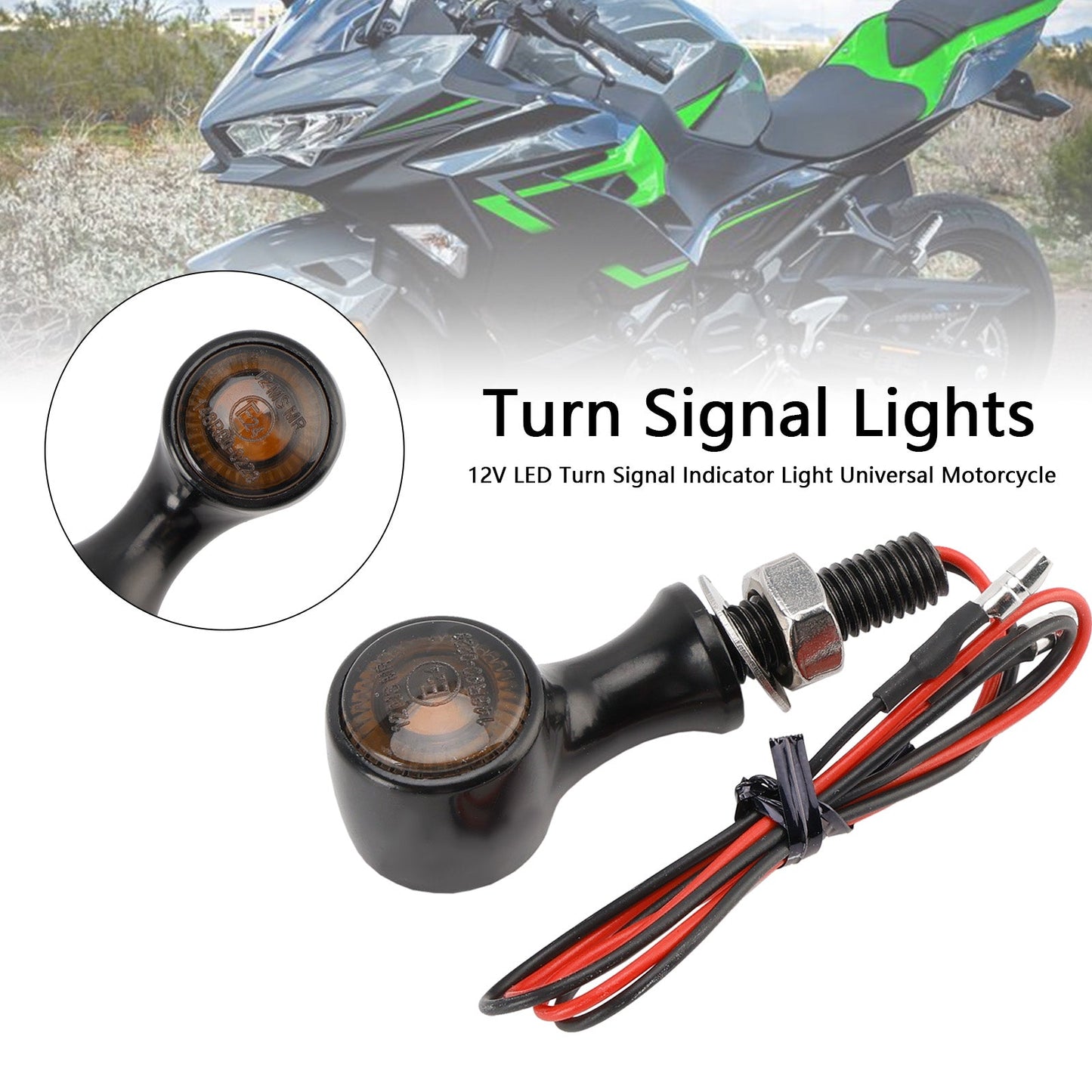 Indicatore di direzione a LED da 12 V, 8 mm, universale per moto Suzuki