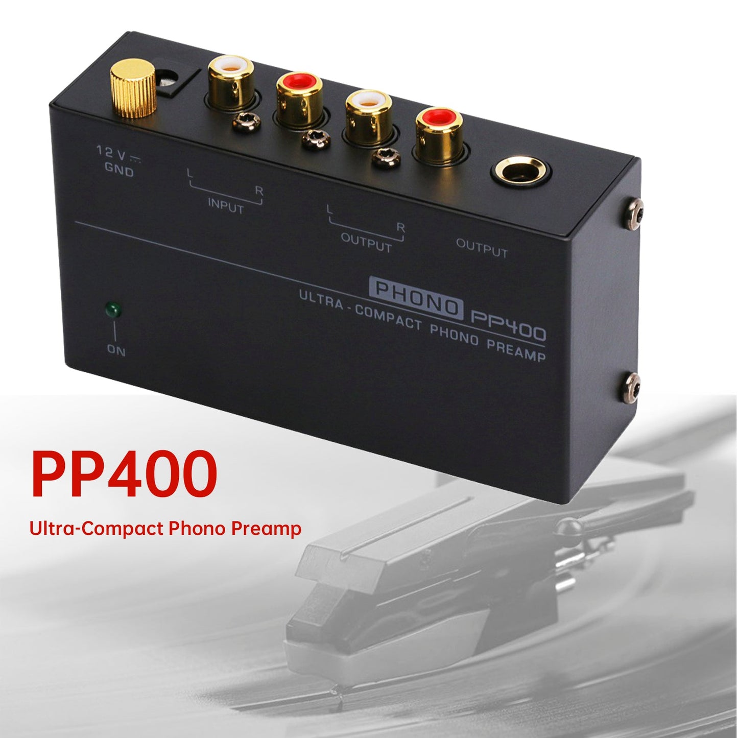 Preamplificatore Phono Ultra-Compatto PP400 con Supporto RCA da 1/4 di pollice Interfacce TRS Preamplificador Phono Preamp