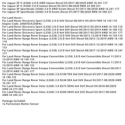 03/2017-08/2020 Jaguar XF II (X260) 2.0 D AWD Berlina Diesel Sensore PM Sensore di particolato HJ32-5H310-AA 204DTD
