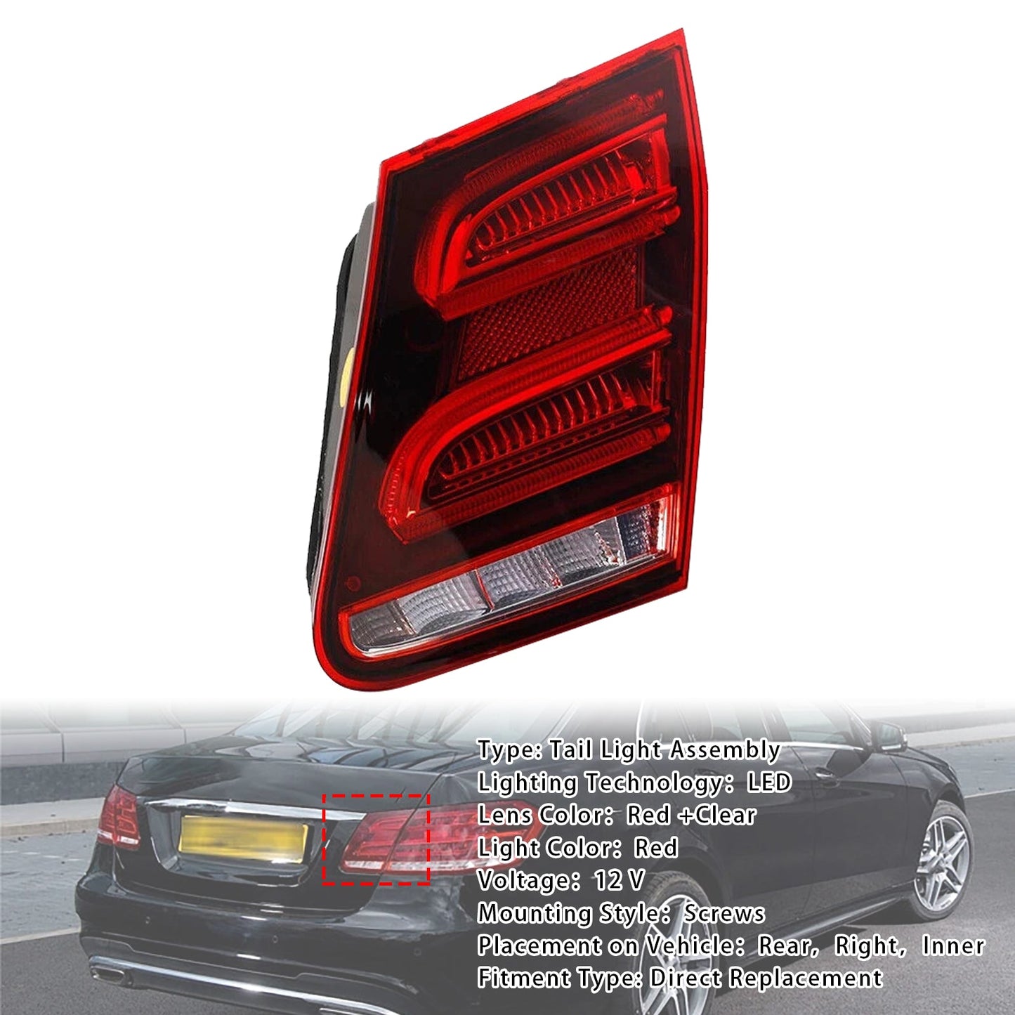 Mercedes-Benz E250/E350/E400/E550/E63 AMG/E63 AMG S 2014 Fanale posteriore interno a LED destro, luce freno 2129060403 2129062857
