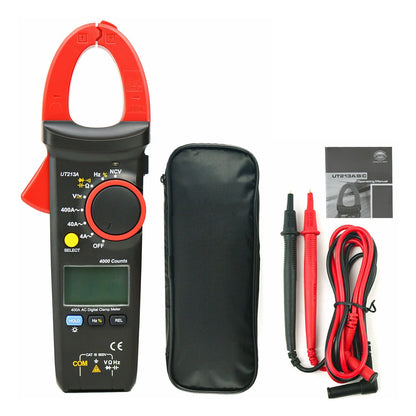 Pinza amperometrica UT213A 400A TRMS per corrente AC e DC, tensione, resistenza e capacità.