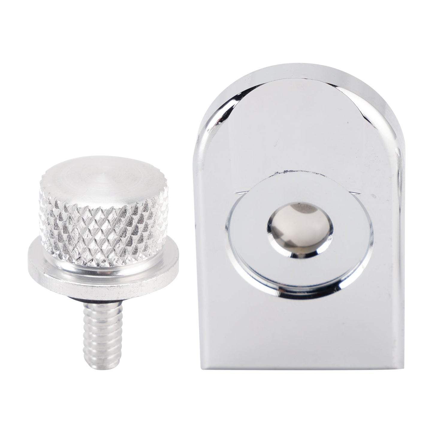 Kit di rilascio piastra bullone sella argento da 1/4""-20 per Touring Softail Dyna 96-23