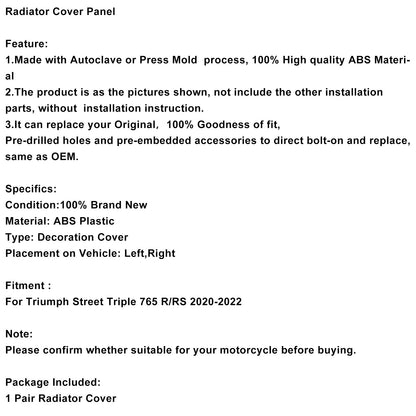 Pannelli carenatura laterali radiatore Street Triple 765 R/RS 2020-2022