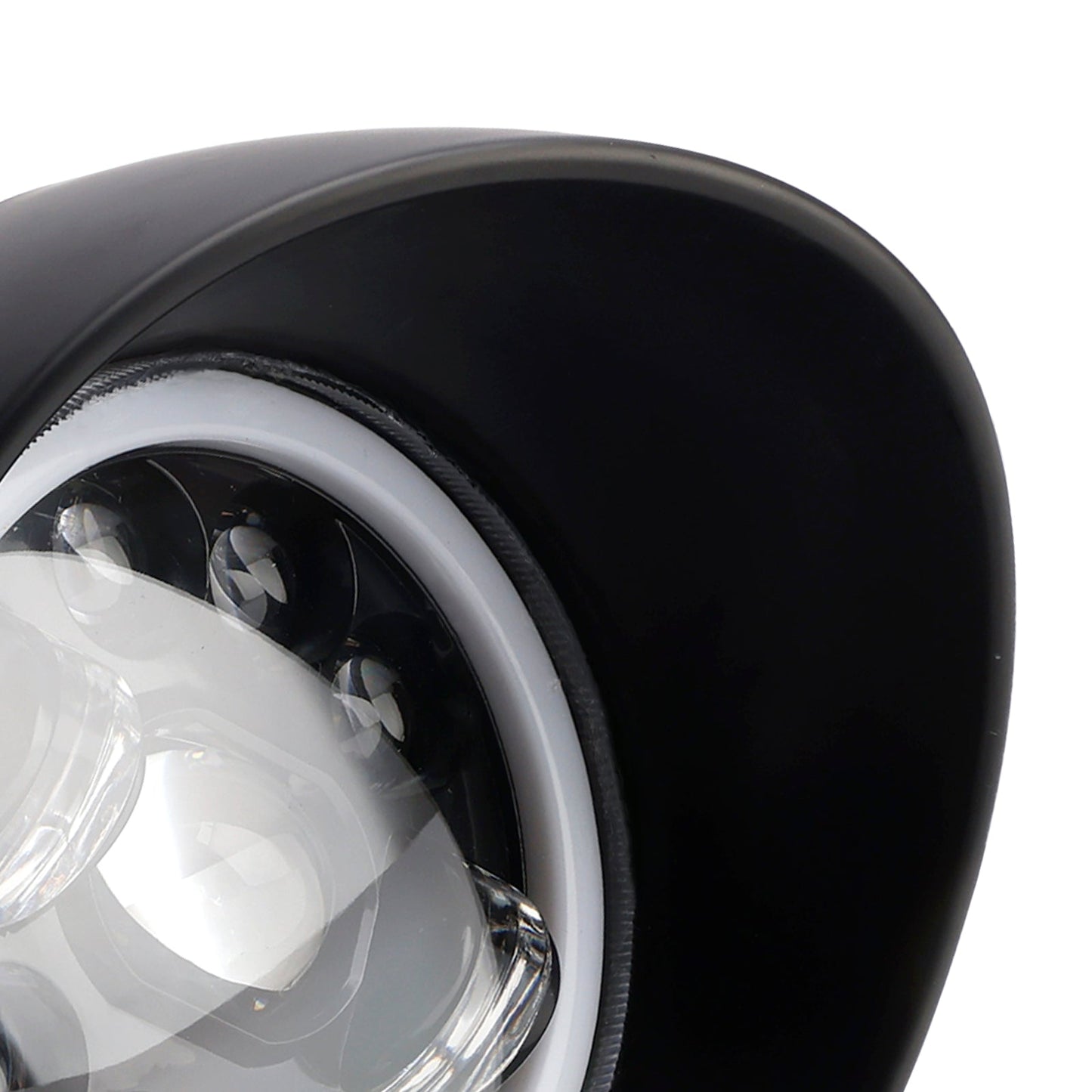 Faro anteriore per moto da 5,75"" con fendinebbia a 9 lampadine per moto e scooter, cromato
