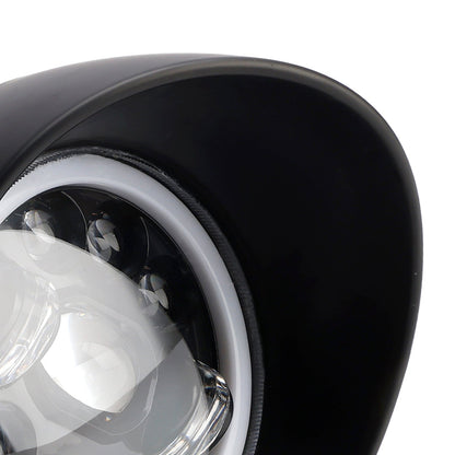 Faro anteriore per moto da 5,75"" con fendinebbia a 9 lampadine per moto e scooter, cromato