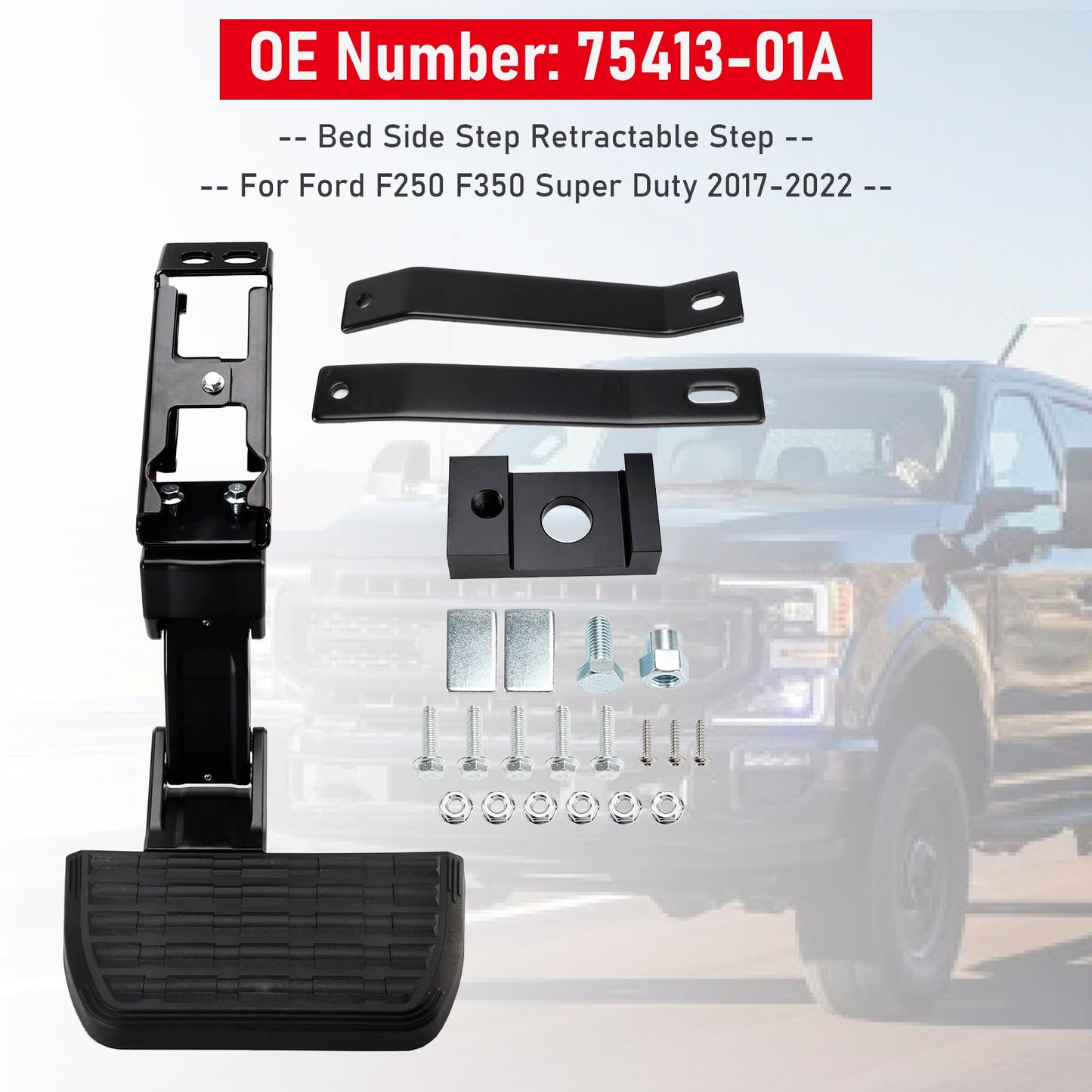 Gradino retrattile per lato letto 75413-01A per Ford F250 F350 Super Duty 2017-2022