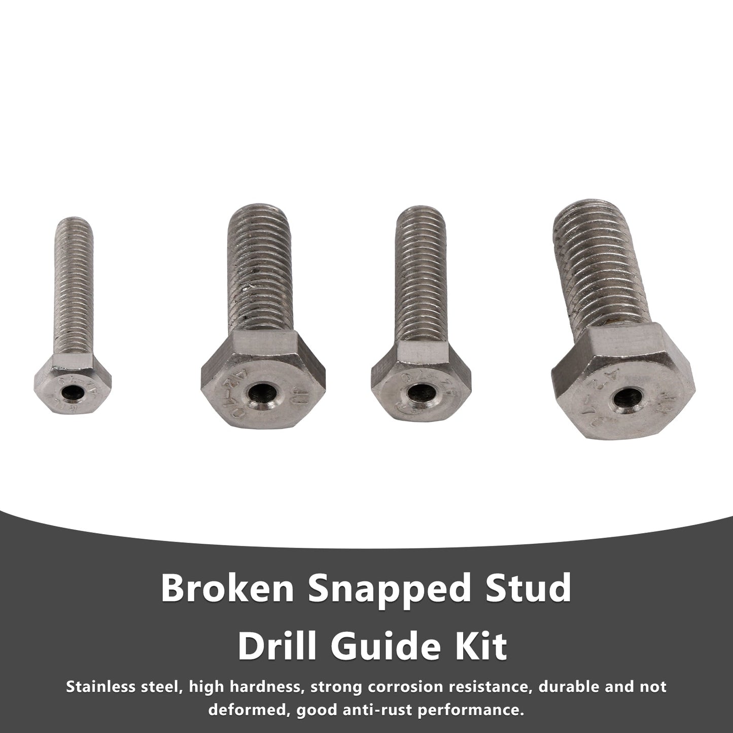 Kit di guide per trapano per prigionieri spezzati in acciaio inossidabile M6, M8, M10 e M12, 4 pezzi
