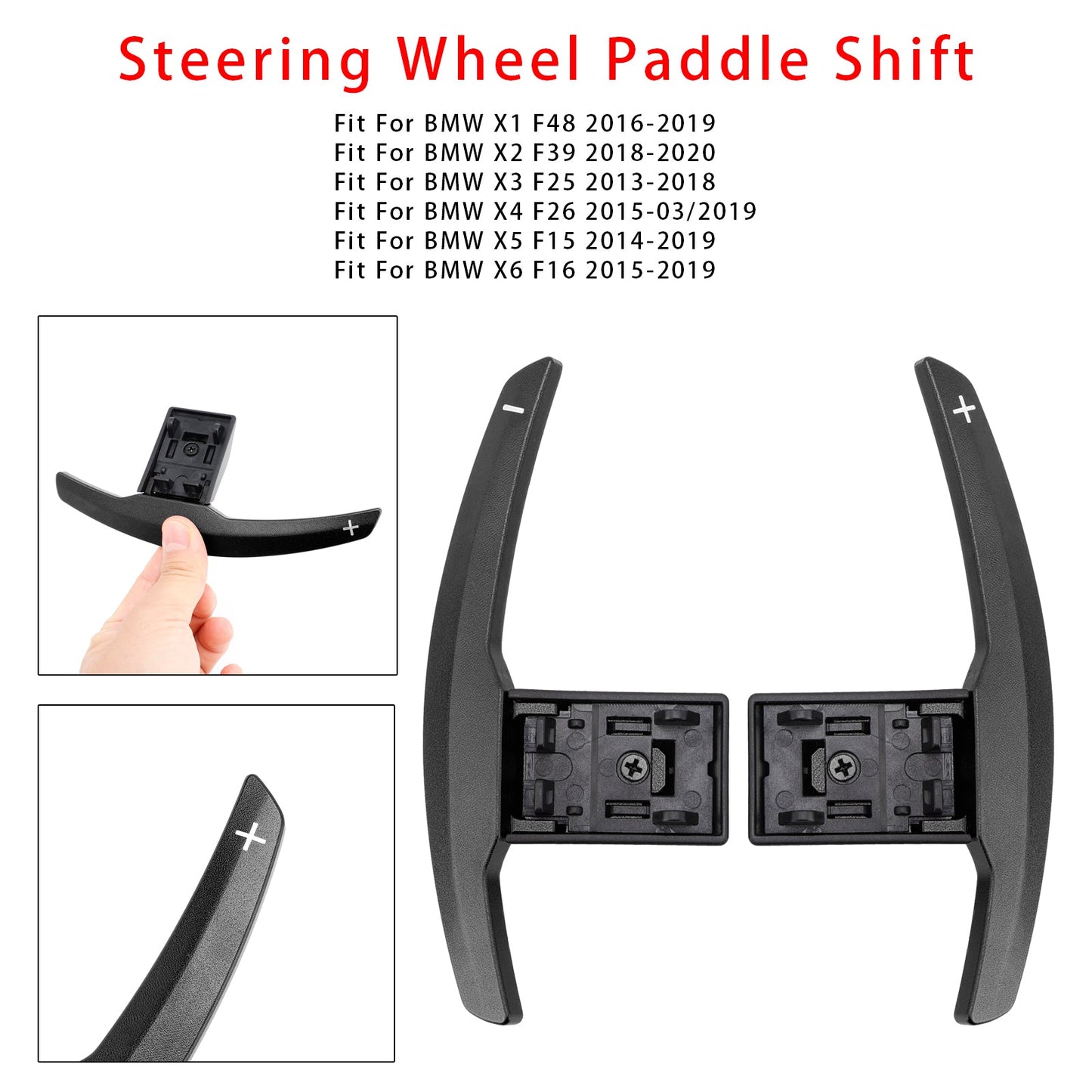 Estensione del cambio al volante per BMW Serie F F30 F31 F32 F10 X3 X5 Alluminio Nero