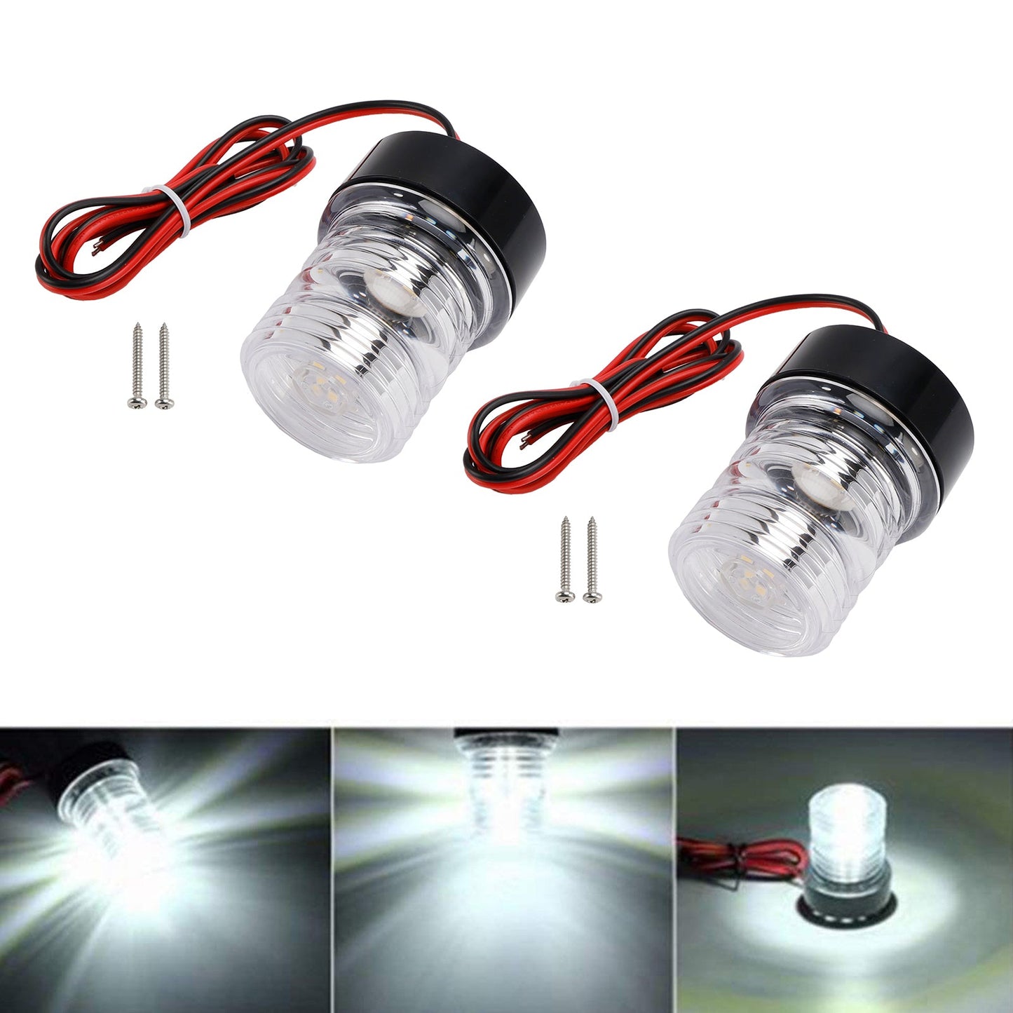 Luce di segnalazione di navigazione 10-24 V CC 2,7 W IP66 Lampada rotonda per imbarcazioni da diporto
