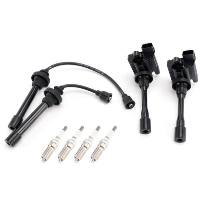 2 bobine di accensione + 2 cavi + 4 candele UF295 per Mitsubishi Lancer 2.0L l4 2002-2006