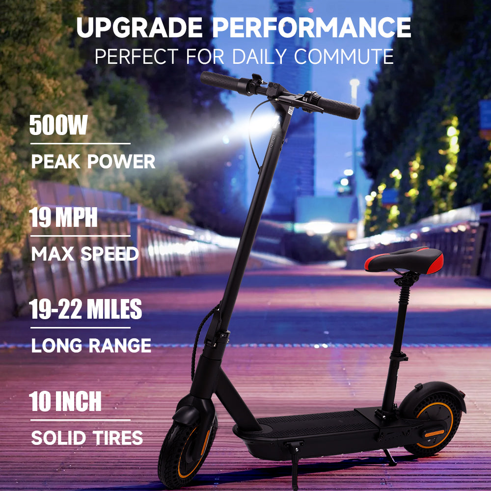 Scooter elettrico massimo da 10 "con sedile da 500w 10 AH Batteria a lungo raggio 60 km di pendolarismo