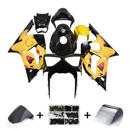 Kit carenatura iniezione in plastica ABS adatto per Kawasaki ZX6R 636 2003-2004