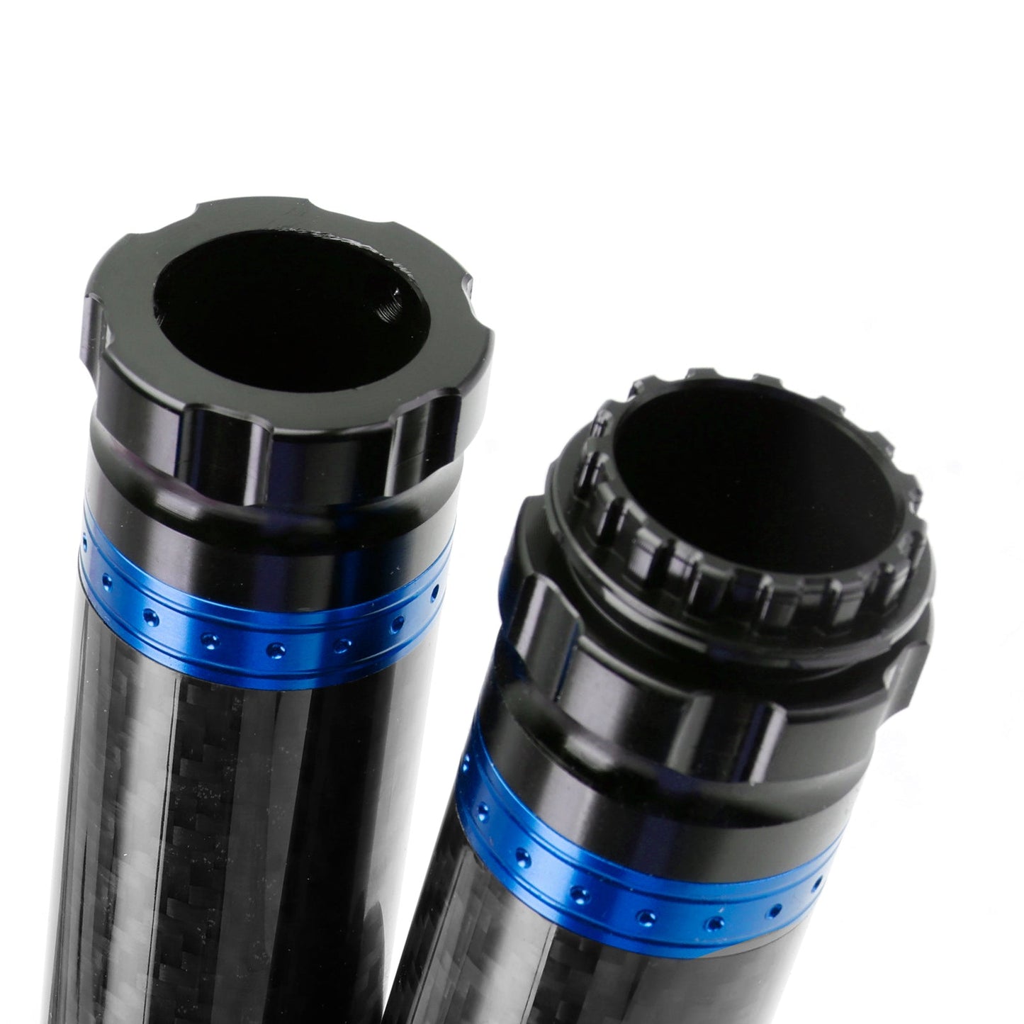 Manopole per manubrio moto da 7/8""/22 mm in carbonio, universali, verdi, per moto, argento