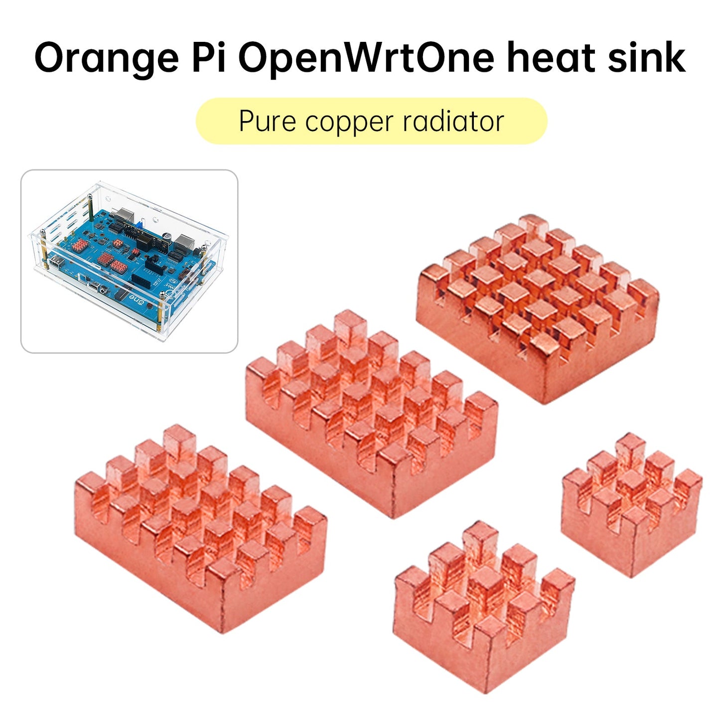 Radiatore Banana Pi OpenWrtOne Dissipatore di calore in rame puro con dissipatore di calore adesivo per CPU