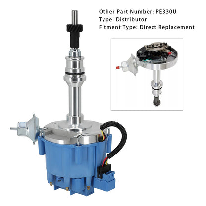 Distributore di accensione con tappo blu per motore Ford Windsor 221 260 289 302 V8 con bobina da 65K 1030213