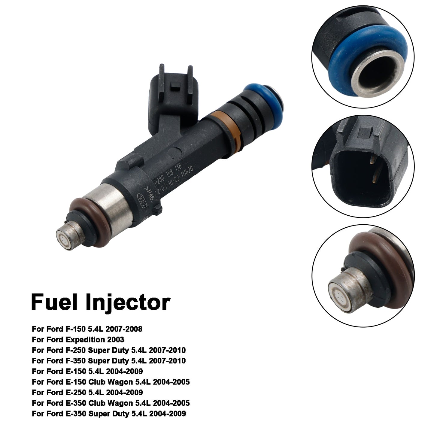 1PZ/8PZ iniettore carburante 0280158138 adatto per Ford F150 F-150 5.4L 2007-2009 E150 E250