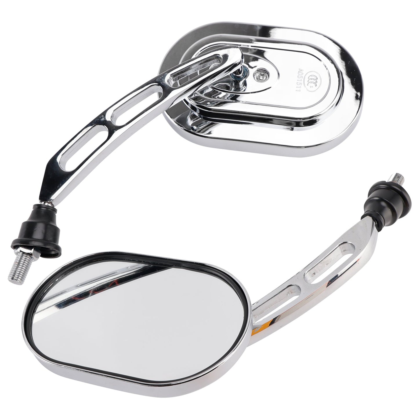 Coppia di specchietti cromati, sinistro e destro, set da 10 mm per moto chopper