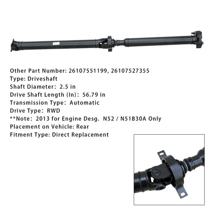 Gruppo albero di trasmissione posteriore BMW 328i E90 L6 e 3.0L posteriore automatico e cambio RWD 2007-2013 26107551199 26107551199