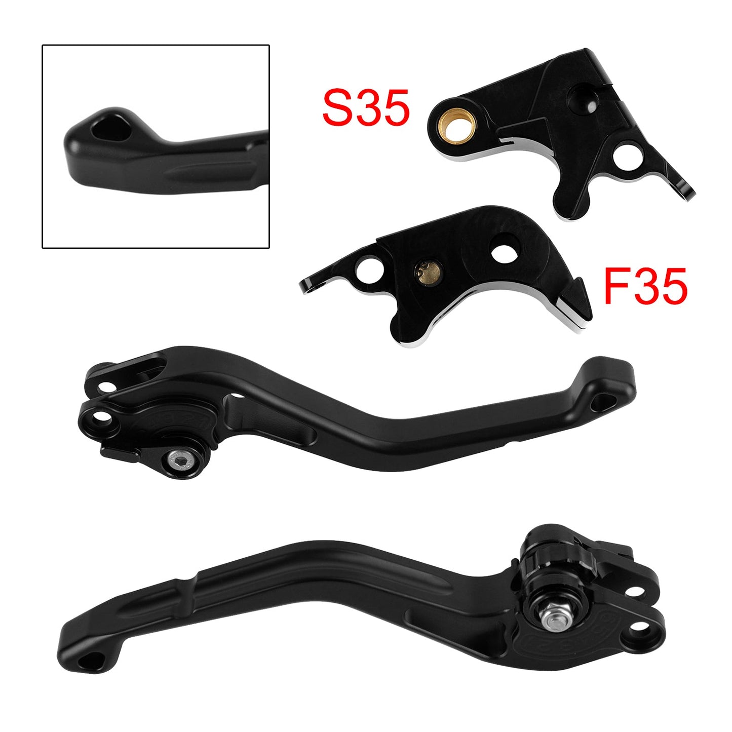 Nuova leva freno e frizione corta compatibile con Suzuki GSXR600 06-10 e GSXR1000 05-06, colore nero.