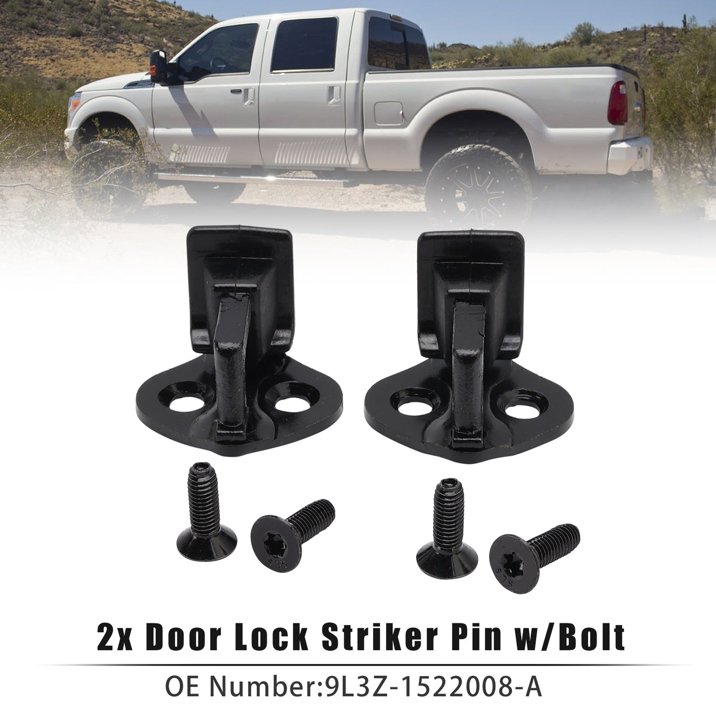 2 perni di fissaggio serratura porta con bullone per Ford F150 F250 F350 1999-2016 Single Cab o Crew Cab