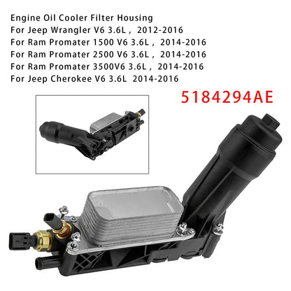 68105583AB Per Jeep Wrangler/Cherokee V6 3.6L 2012-2016 5184294AE Alloggiamento filtro radiatore olio motore