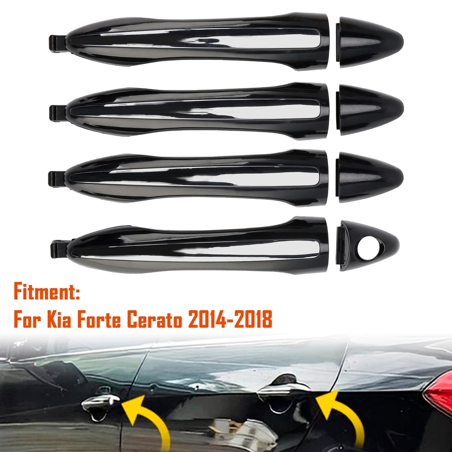 Set di maniglie esterne per porte Kia Forte Cerato 2014-2018, 4 pezzi