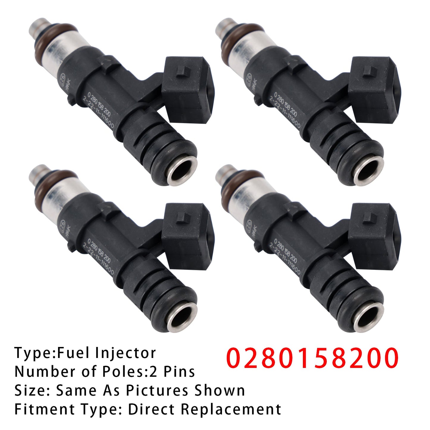 4 pezzi iniettori carburante per Ford B C-Max Fiesta Focus Fusion Mondeo Puma 0280158200