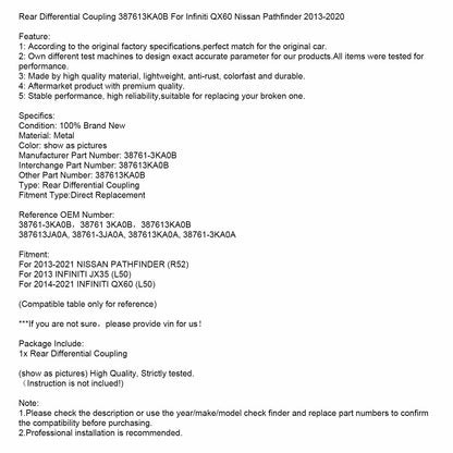 2013-2021 NISSAN PATHFINDER (R52) Giunto differenziale posteriore 387613KA0B