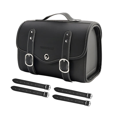 Borsa laterale in PU Borsa laterale Borsa da sella Colore abbinato Bagaglio Bianco per scooter Moto Bianco