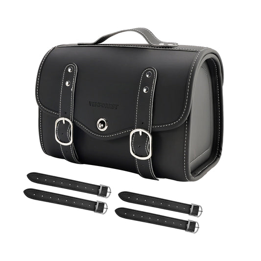 Borsa laterale in PU Borsa laterale Borsa da sella Colore abbinato Bagaglio Bianco per scooter Moto Bianco